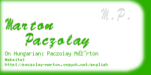 marton paczolay business card